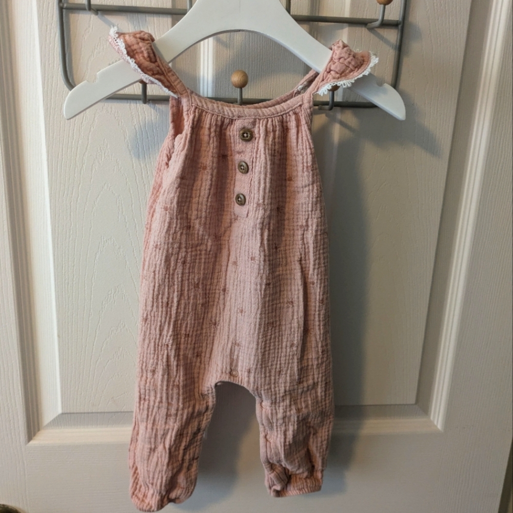 Emily & Oliver Dusty Pink 12M Overalls